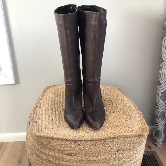 Slouchy mid calf leather boots - Picture 4 of 9